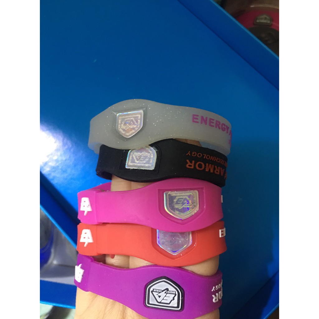 VÒNG ỔN ĐỊNH HUYẾT ÁP ENERGY ARMOR TỪ MỸ- XANH DƯƠNG CHỮ TRẮNG còn size XS