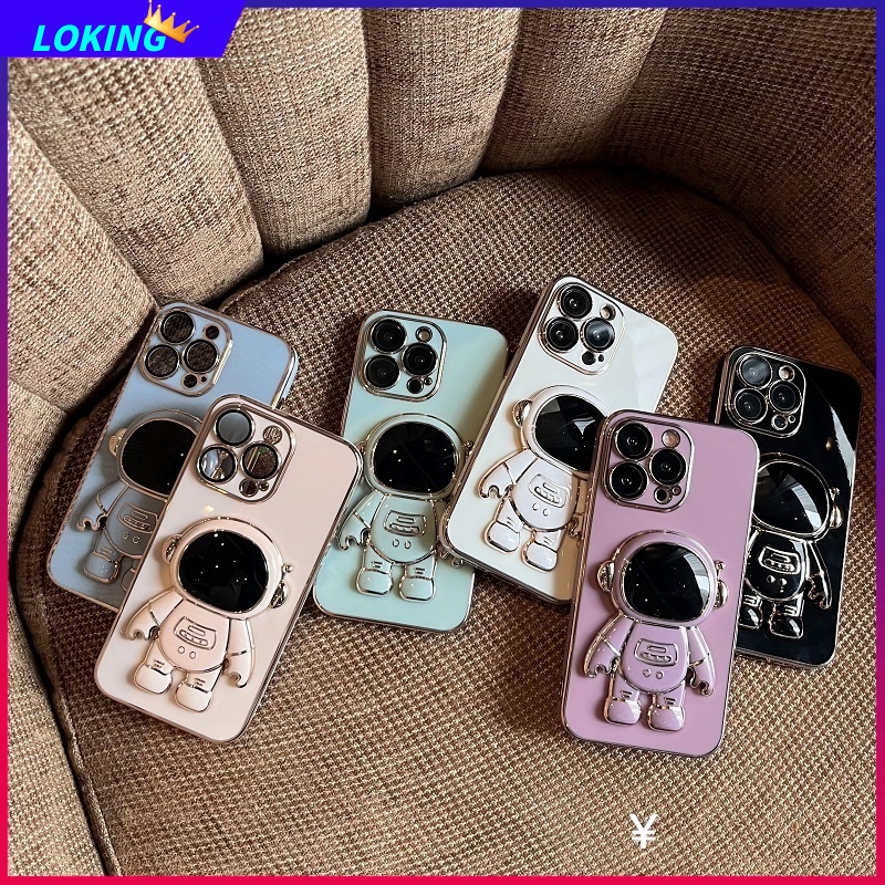 Ốp Điện Thoại Silicone Mềm Có Giá Đỡ Hình Phi Hành Gia Cho Samsung Galaxy A12 A22 A32 A52 A52S A72 4G 5G A7 2018 A750