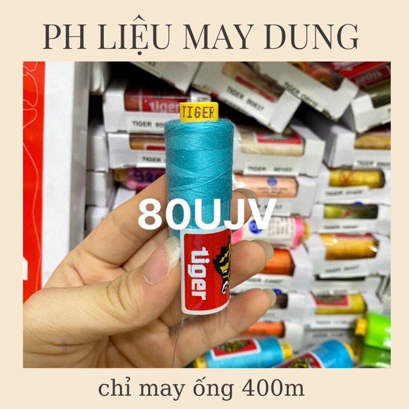 chỉ may tiger ống 400m tông xanh lợ giá 1 ống