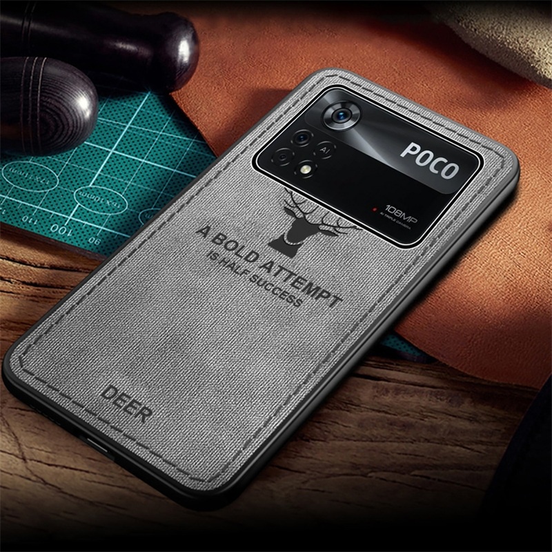 Ốp Điện Thoại Bề Mặt Vải Chống Sốc In Hình Hươu Cho Xiaomi Poco M4 X4 X3 Pro X3NFC F3 M3Pro Redmi Note 11 11S 10C 10A