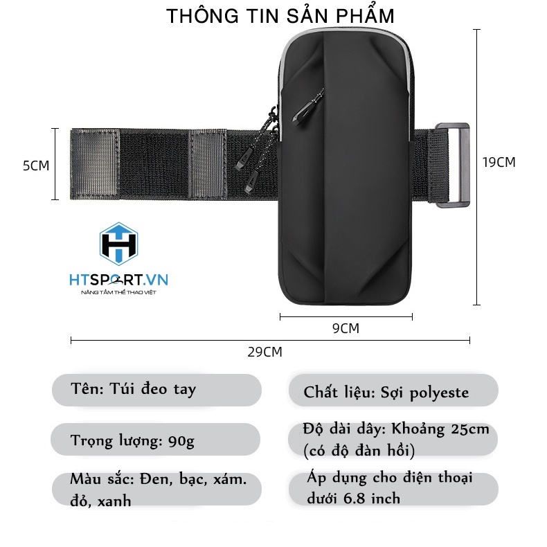 Túi Đeo Tay Chạy Bộ Đa Năng, Đai Đeo Tay Thể Thao Cao Cấp Đựng Điện Thoại Chống Thấm Nước, Có Dải Phản Quang