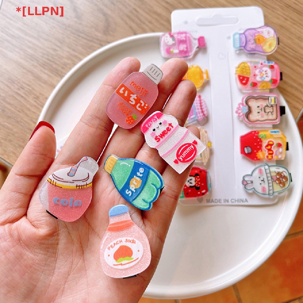 Set 10 Kẹp Tóc Mini Hình Hoạt Hình Dễ Thương Cho Nữ