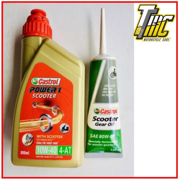 [Giá sỉ]  COMBO NHỚT CASTROL POWER1 SCOOTER + NHỚT LAP CASTROL