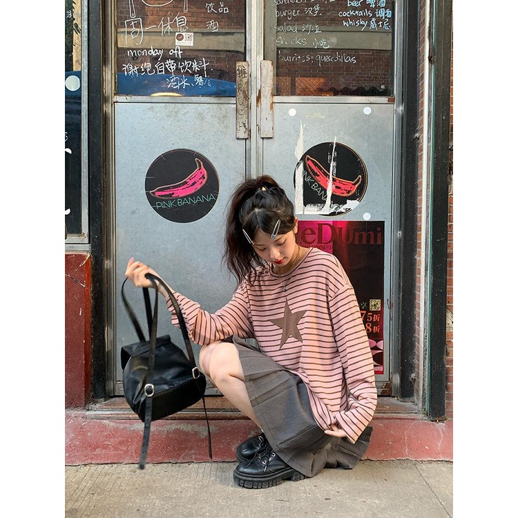 Áo Sơ Mi Dáng Dài Họa Tiết Ngôi Sao Thêu Phong Cách Mỹ Thời Trang Mùa Thu 2022 Mới