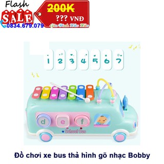 Đồ chơi xe bus thả hình gõ nhạc Bobby