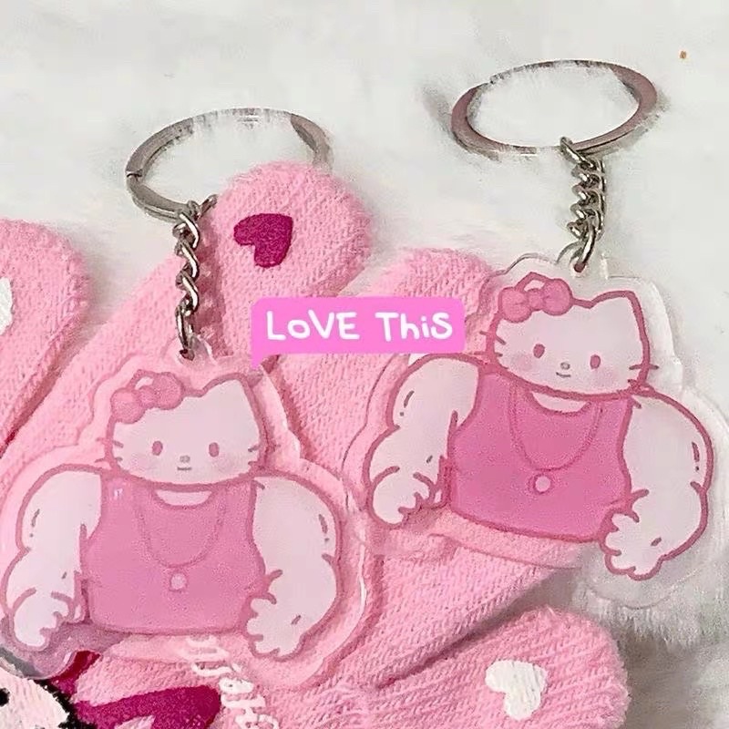 Móc khoá Hello Kitty cơ bắp đô con vui nhộn hài hước