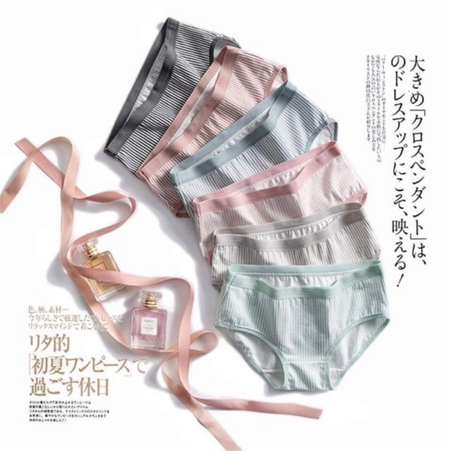 quần lót cotton kẻ co giãn 4 chiều( có size ) ms102