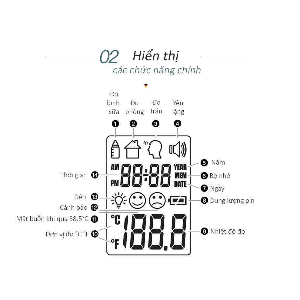 Nhiệt kế điện tử đo trán Beurer FT90 [CHLB Đức]