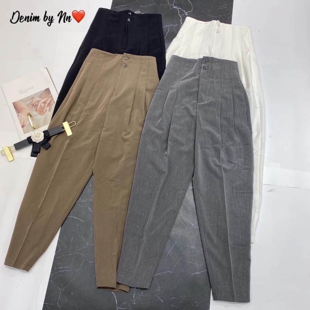 Quần Baggy vải lưng cao