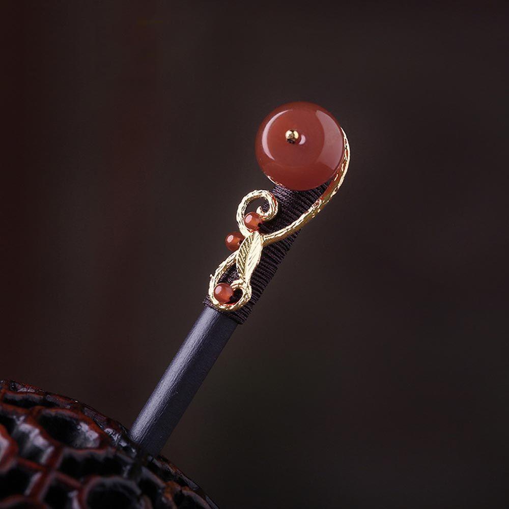 MXGOODS Trâm Cài Tóc Bằng Gỗ Hình Hoa Phối Tua Rua Phong Cách Trung Quốc Cho Nữ