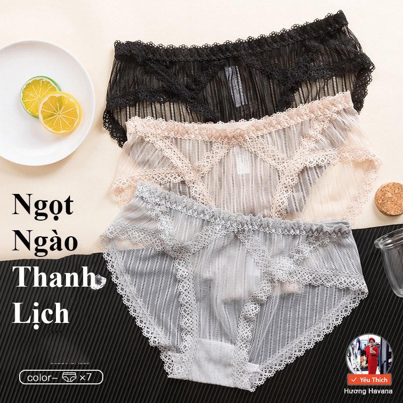 Quần lot nữ ren lưới cạp thấp HAVANA - quần chip nữ ren đẹp cho mùa hè sexy FLQ34