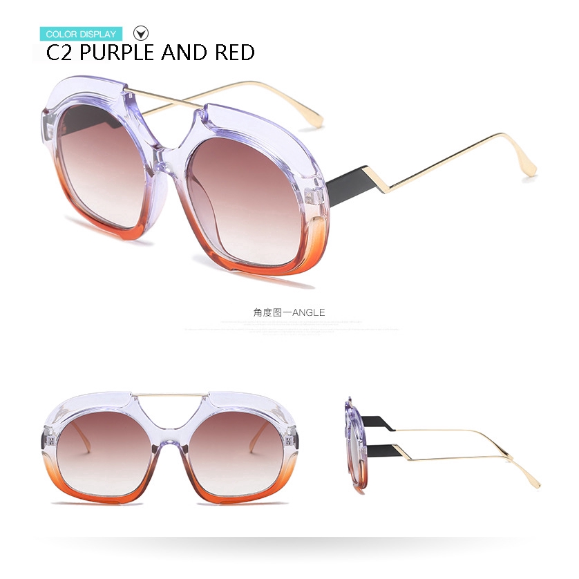 Kính râm cỡ lớn tròng to màu gradient thời trang
