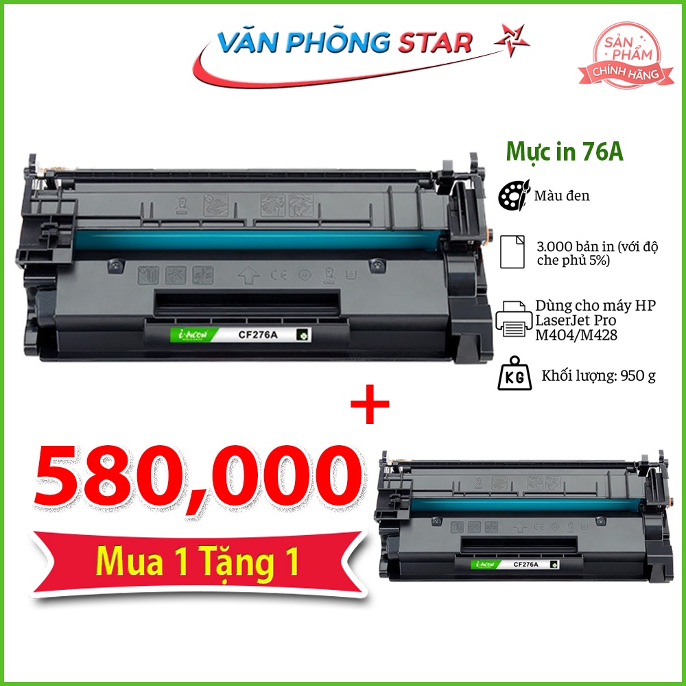 2 Hộp Mực in 76a dùng cho máy HP LaserJet Pro M404/M428 - CF276A. BẢO HÀNH 1 ĐỔI 1 DO LỖI NHÀ SẢN XUẤT