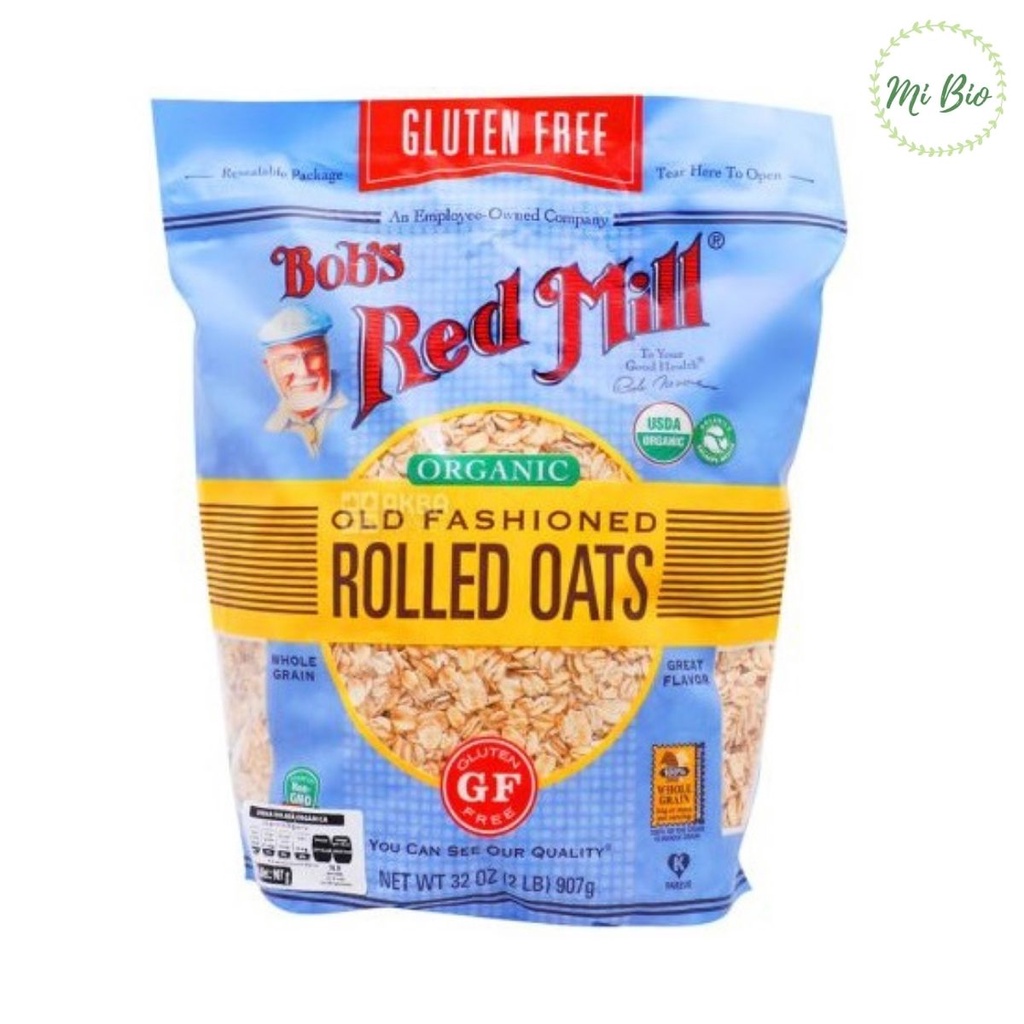 Yến mạch hữu cơ cán dẹp không chứa Gluten 907gr - Bob's Red Mill (Organic Rolled Oat Regular)