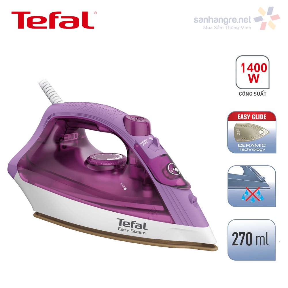 Bàn ủi hơi nước Tefal Easy Stream FV1955E0 công suất 1400W bảo hành 24 tháng