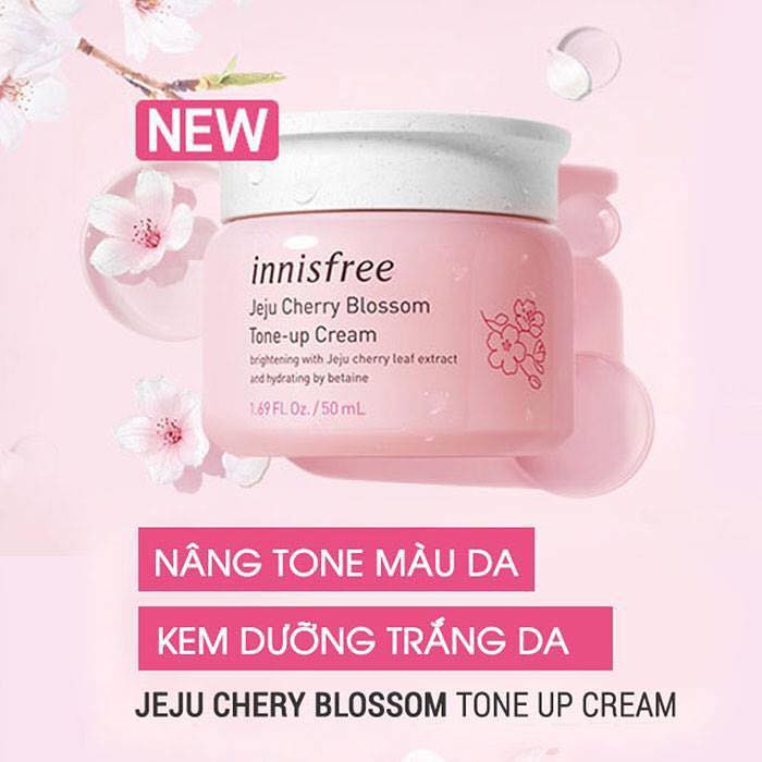 Kem Dưỡng trắng da NNISFREE JEJU CHERRY BLOSSOM TONE UP CREAM..