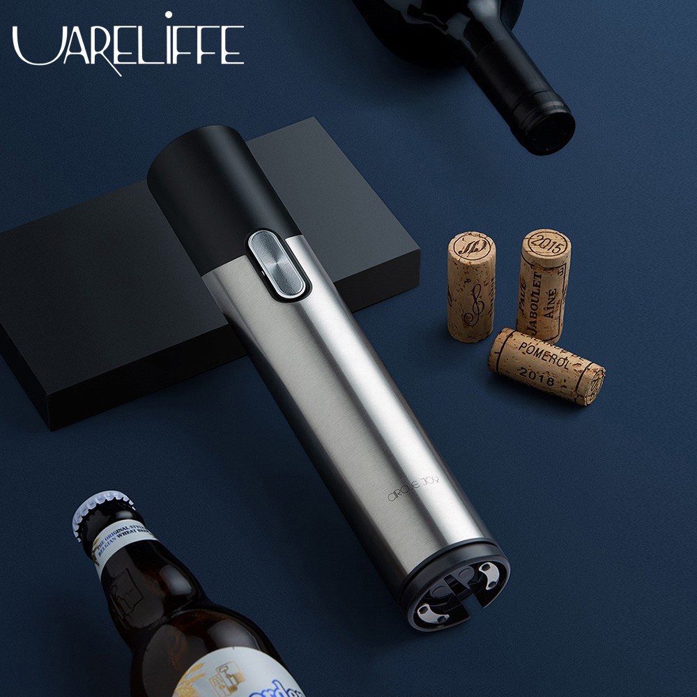 Uareliffe 2 In 1 Electric Wine Bottle Opener Portable Beer Opener