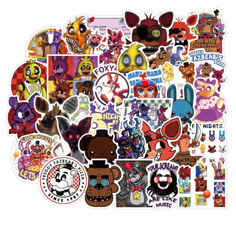 Bộ 50 Miếng Dán PVC Hình Five Nights At Freddy Trang Trí Nhật Ký / Điện Thoại / Máy Tính Bảng DIY