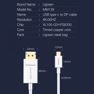 Cáp USB Type C to Displayport Cao Cấp UGREEN 40420