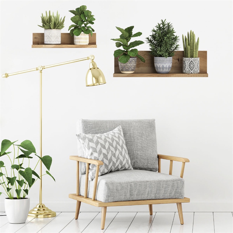 Watercolor style potted green value wall stickers decorative PVC personalized plant potted stickers