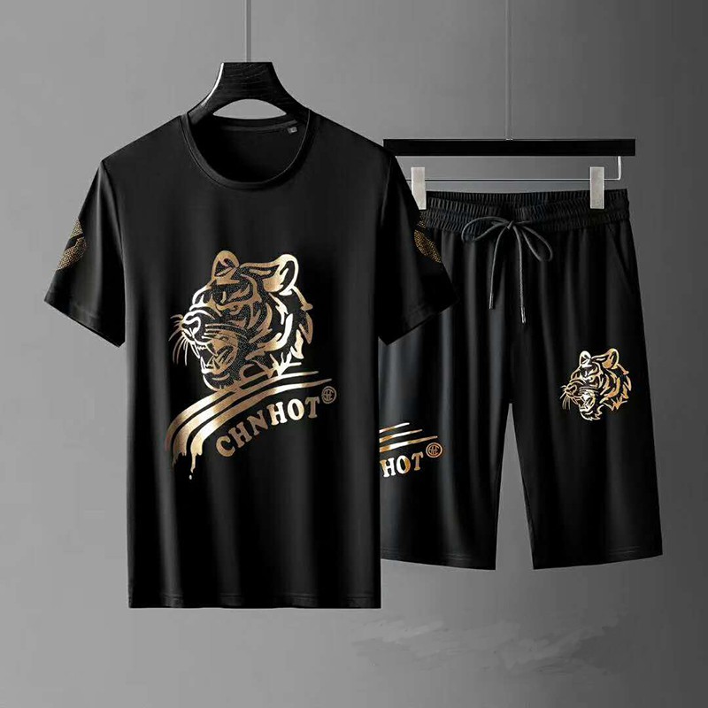 Bộ đồ thể thao nam, Bộ Mặc Nhà Thể Thao Nam Mùa Hè chất liệu thun lạnh cao cấp mềm mịn thoáng mát hình hổ cực chất