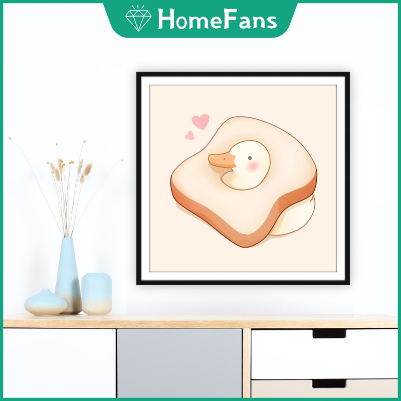 Bộ Tranh Đính Đá 5D Tự Làm Hình Vịt Con 30x30cm / 40x40cm / 50x50cm Trang Trí Nhà Cửa