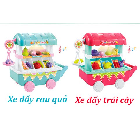 Đồ Chơi Xe Đẩy Hoa Quả Trái Cây Mini Có Nhạc Cho Bé