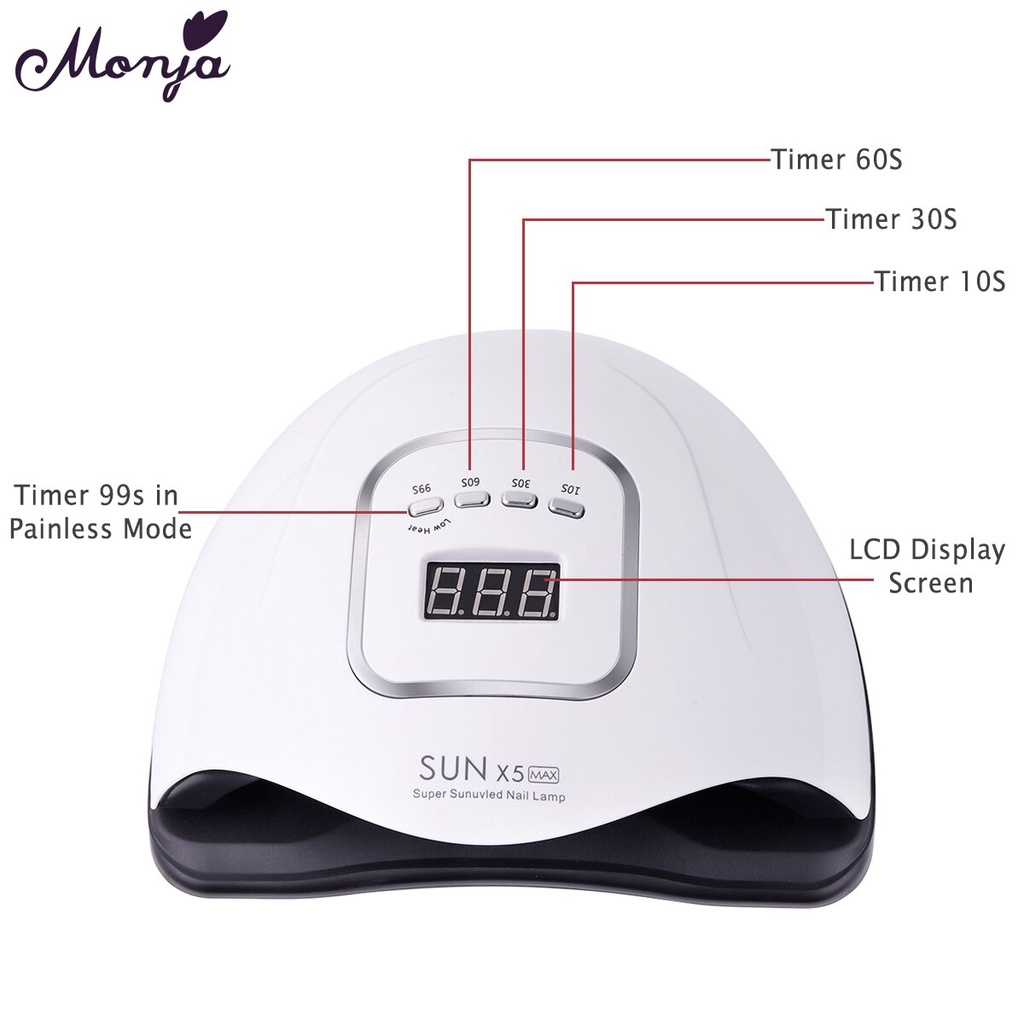 (Hàng Mới Về) Đèn Led Uv Sấy Khô Móng Tay Hẹn Giờ Thông Minh 180w