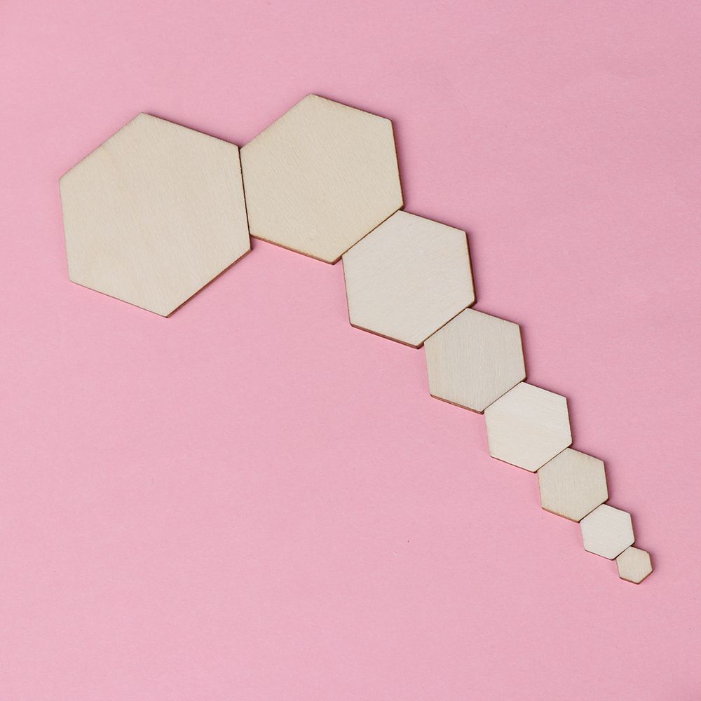 ❀WISDOMEST❀ Nhật ký màu hàng thủ công bằng gỗ Tự làm bằng tay graffiti hình lục giác bảo vệ môi trường trang trí dăm gỗ