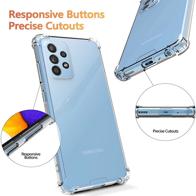 Ốp lưng mềm trong suốt chống sốc cho Samsung Galaxy S20 S21 S22 Plus Note 10 20 Ultra A02S A03S A12 A13 A22 A23 A32 A33 A52 A52S A53 A72 A73 A31 A51 A71