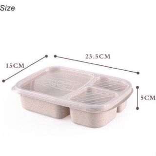 ➡️ Hộp cơm bento nhựa lúa mạch 3 ngăn