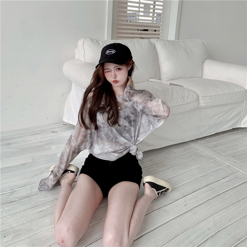 Áo Thun Tay Dài Dáng Rộng Màu Nhuộm Thời Trang Mùa Hè Cho Nữ | BigBuy360 - bigbuy360.vn