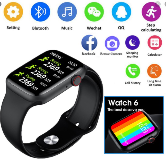 Đồng Hồ Thông Minh T500 seri 6 FREE SHIP SmartWatch Chống Nước Kết Nối Bluetooth Hỗ Trợ Theo Dõi Sức Khỏe chống nước