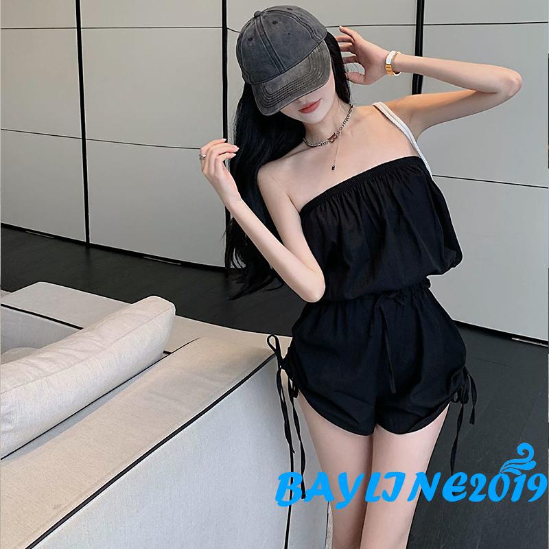 Bay-Women Romper, Off Shoulder High Waist Drawstring Shorts Pants Summer Fall Street Spring Jumpsuit | BigBuy360 - bigbuy360.vn