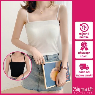 Áo hai dây nữ croptop chất thun bozip, áo 2 dây nữ croptop co dãn dáng ôm siêu xịn xò