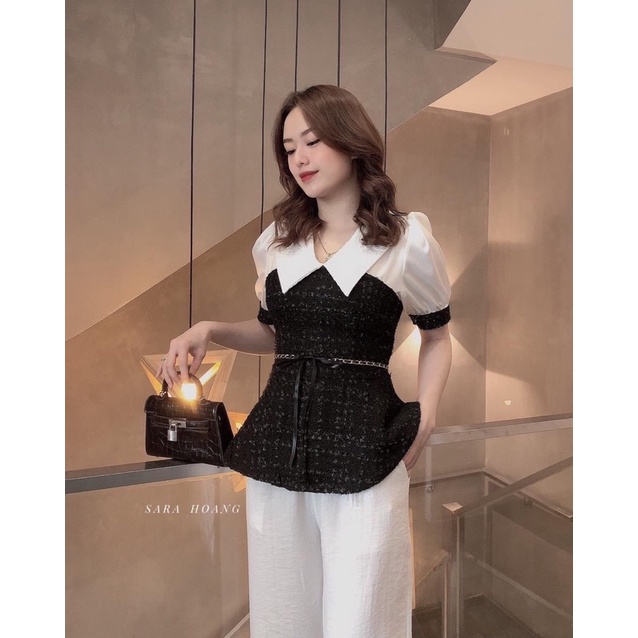 Áo dạ Tweed phối lụa | BigBuy360 - bigbuy360.vn