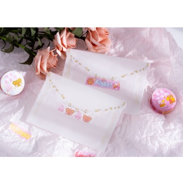 1 cuộn băng keo washi hình gấu hoạt hình nhiều màu dễ thương trang trí sổ tay thủ công DIY - MyNa Mart