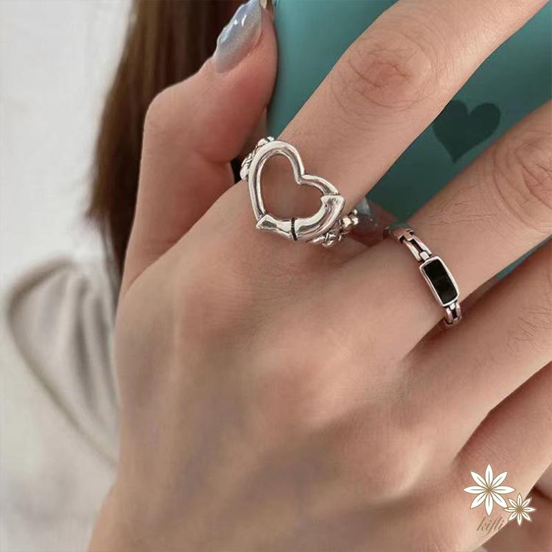Nhẫn hở hình trái tim thời trang