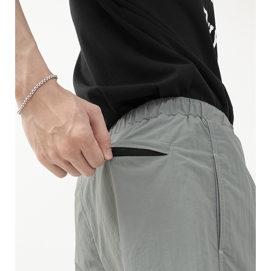 OWL BRAND® LOGO ACTIVE NYLON SHORT - Quần short nam thể thao/ Xám