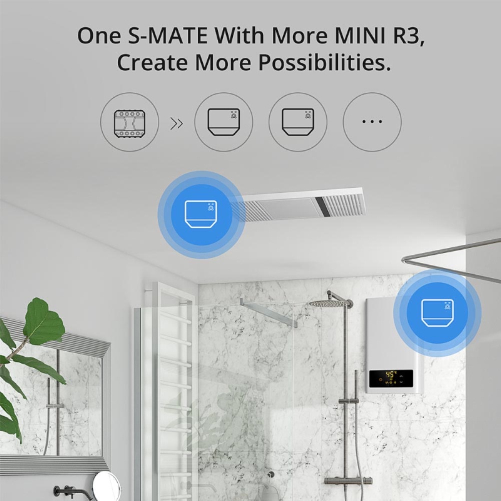 ALG Sonoff Thiết Bị Bật Tắt Thông Minh Bluetooth Wifi R3 16a Mini Có Công Tắc S-mate Điều Khiển Từ Xa Không Dây Trung Tính Nhạy Cảm Cho Nhà Thông Minh Alexa Google Home