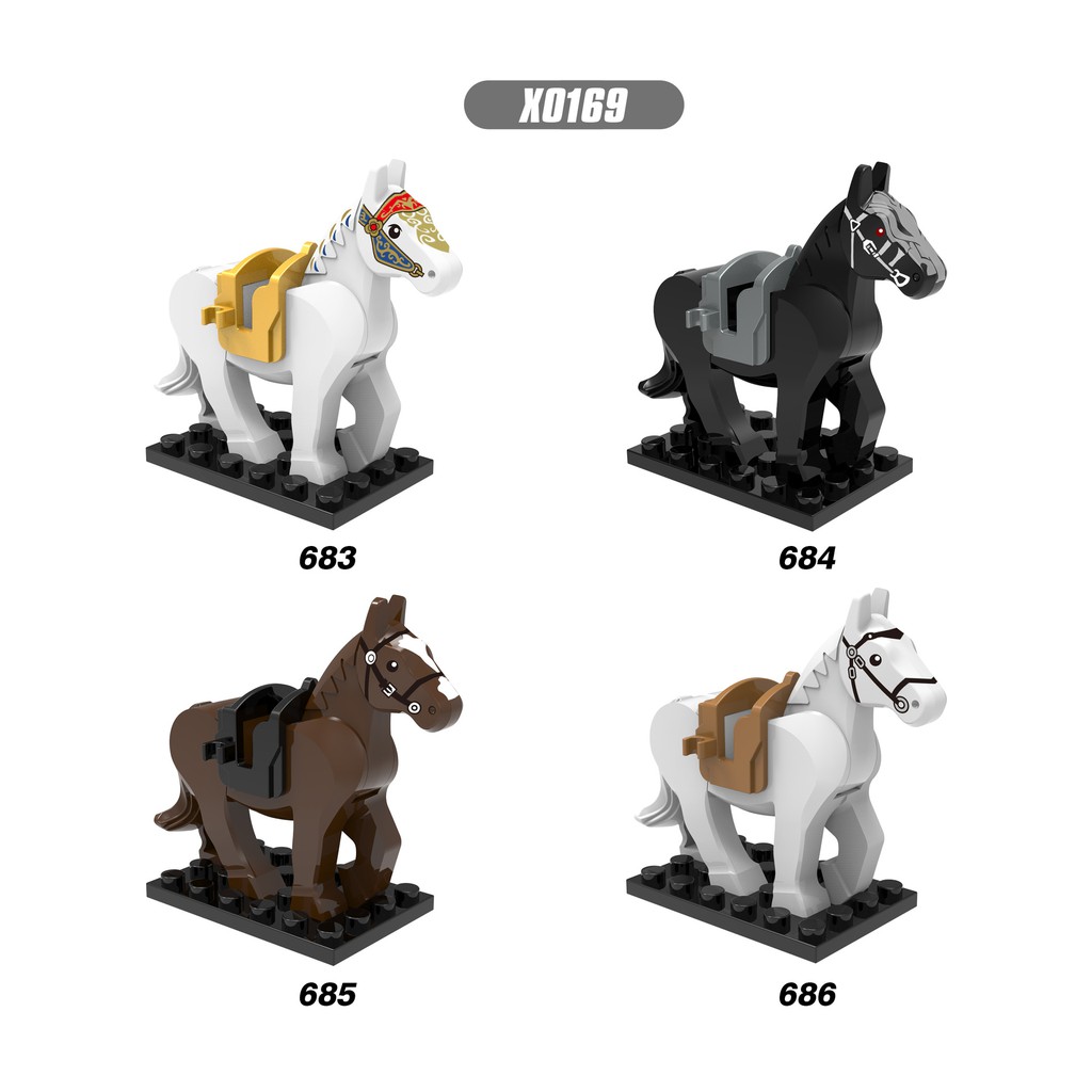 Xếp Hình Minifigures Ngựa Chiến Thời Tam Quốc, Ngựa Trung Cổ - Đồ Chơi Lắp Ráp non-lego DW001 X0169 XP1007 X1580