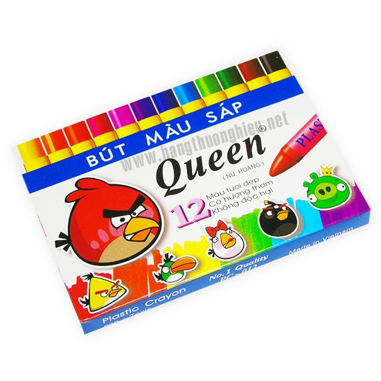 Bút sáp 12 màu Queen - mùi thơm không độc hại - 1 hộp