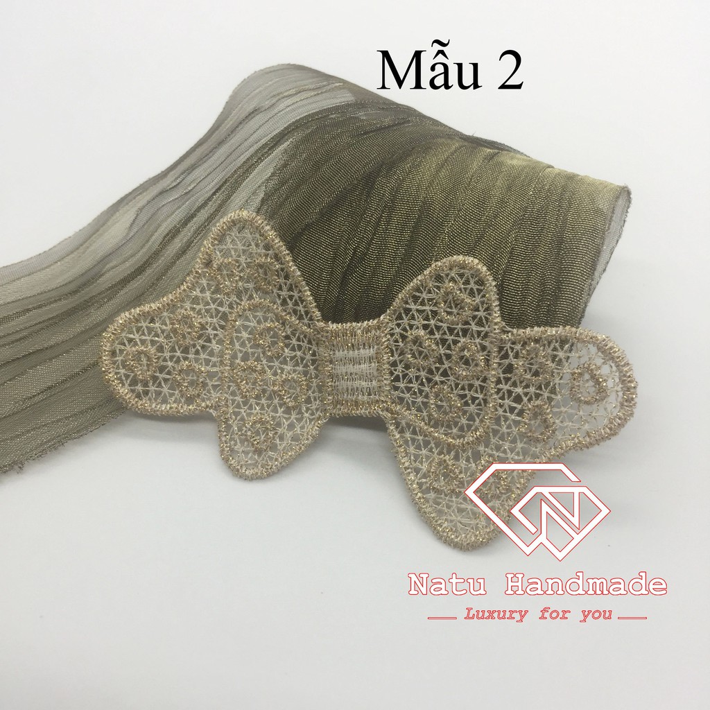 - Nguyên liệu làm hoa cài áo, kẹp tóc nơ - Mảnh ren hoa nhiều mẫu- gói 2c loại đẹp