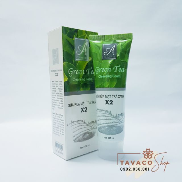 Sữa Rửa Mặt Trà Xanh X2 A Cosmetics👏SRM làm sạch sâu bụi bẩn, se khít lỗ chân lông👏125ml