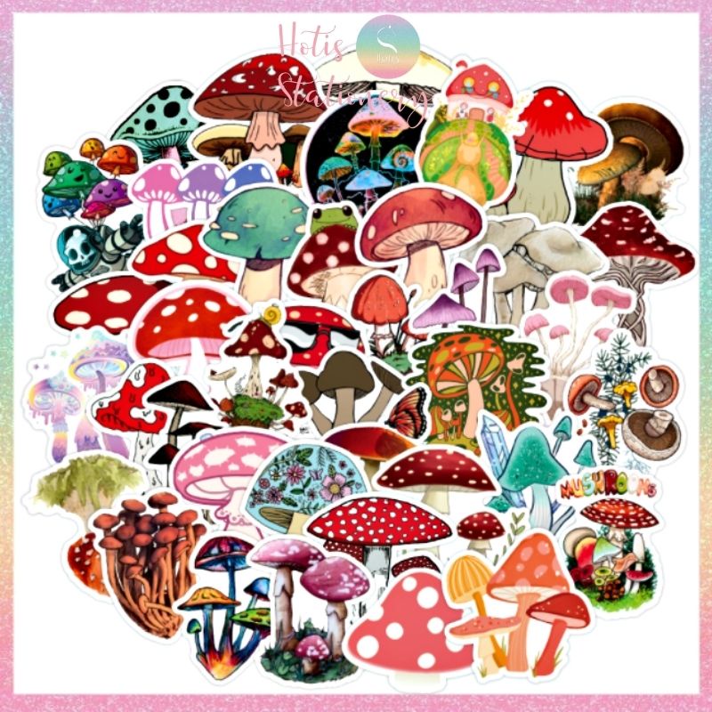 [HOTIS] Set 10 hình dán STICKER dán mũ bảo hiểm, vali, tủ lạnh, bàn học, 5-7cm/ cái