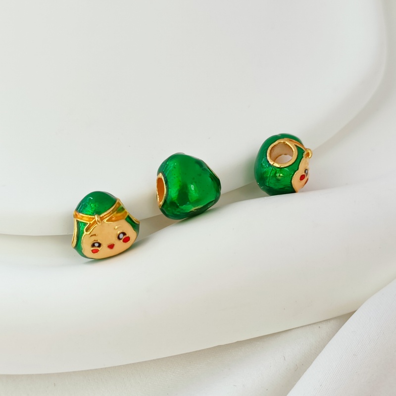 Vòng Tay Chuỗi Hạt Tự Làm Màu Sắc Nổi Bật Với Lỗ Lớn Hình Bánh Bao/Rồng/Rồng Màu Vàng Cát Cổ Điển DIY