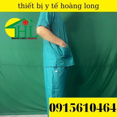 Bộ Scrubs cổ tim phòng mổ, đồng phục Spa, phòng khám, Bác Sĩ, quần áo phòng mổ, đồng phục phẫu thuật màu xanh COBAN