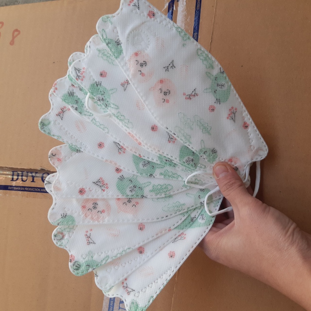 Combo 60C Khẩu Trang trẻ em  kf94 cho bé 4d DQ Mask Kids KF94 Y Tế Duy Quân 4 lớp kháng khuẩn