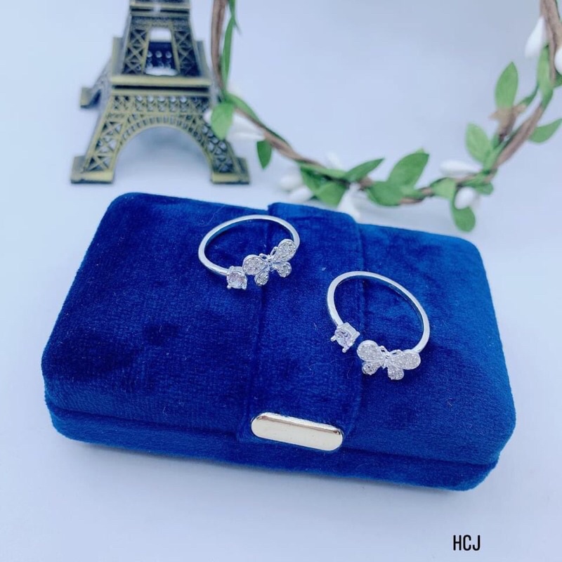 NHẪN BƯỚM DÁNG HỞ BẠC TA CHO NỮ