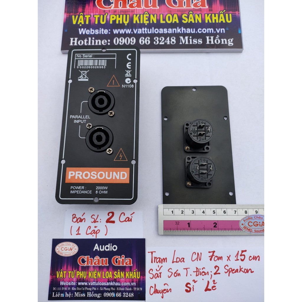 Trạm loa sắt 7cm x15cm 2 cái Audio Châu Gia